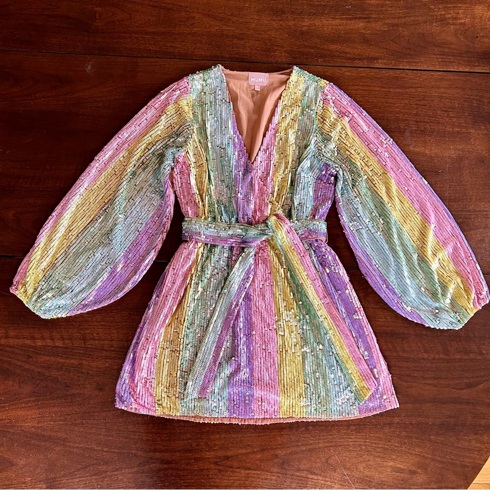 Show Me Your MuMu--Wear Me Out Dress--Rainbow Sequin--M--Never Worn